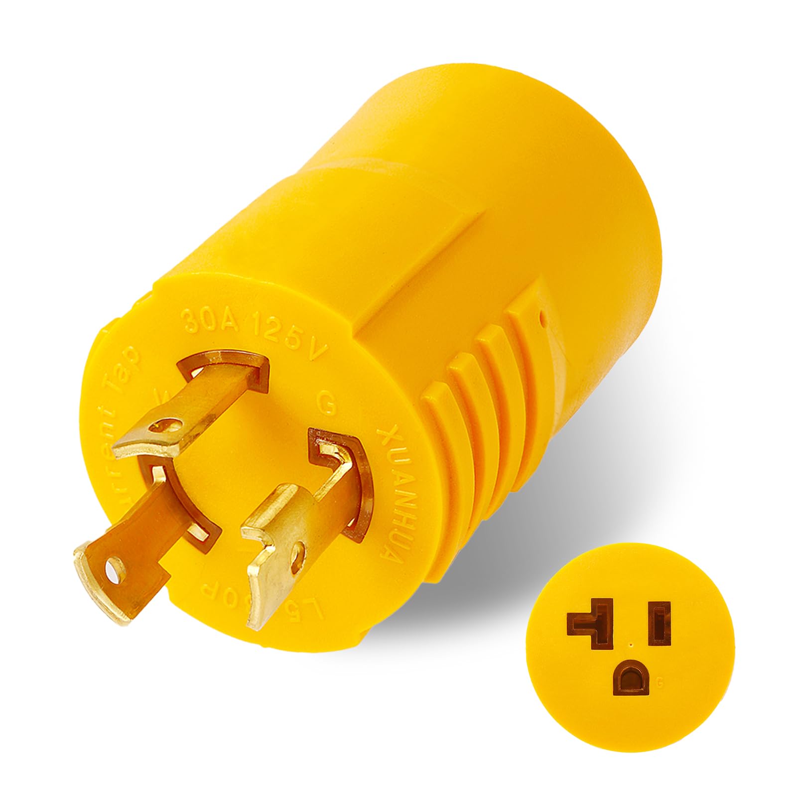30 Amp Shore Power RV Generator Adapter Compatible with NEMA L5-30P to 5-15/5-20R Marine 30 Amp to 110V 15 Amp/120V 20 Amp Household Regular Inlet