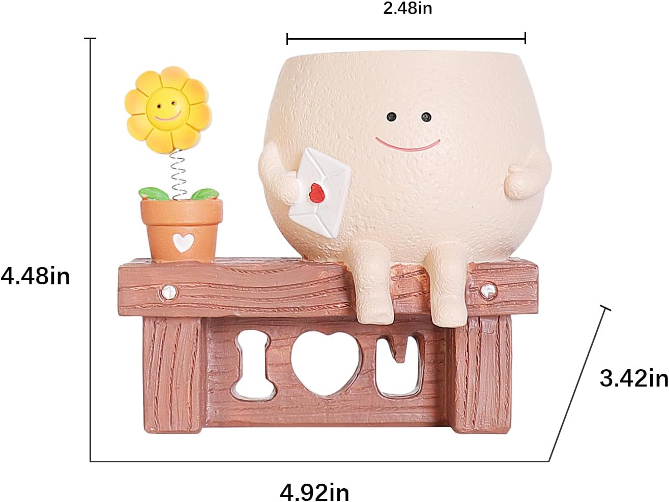 NINIPAPA Funny Face Flower Pots Cute Plant Pot Smiley Planter, Sunflower Pot for Indoor Plants, Unique Succulent Cactus Happy Head Planters, Plant Gifts for Mom Lover on Birthday Christmas