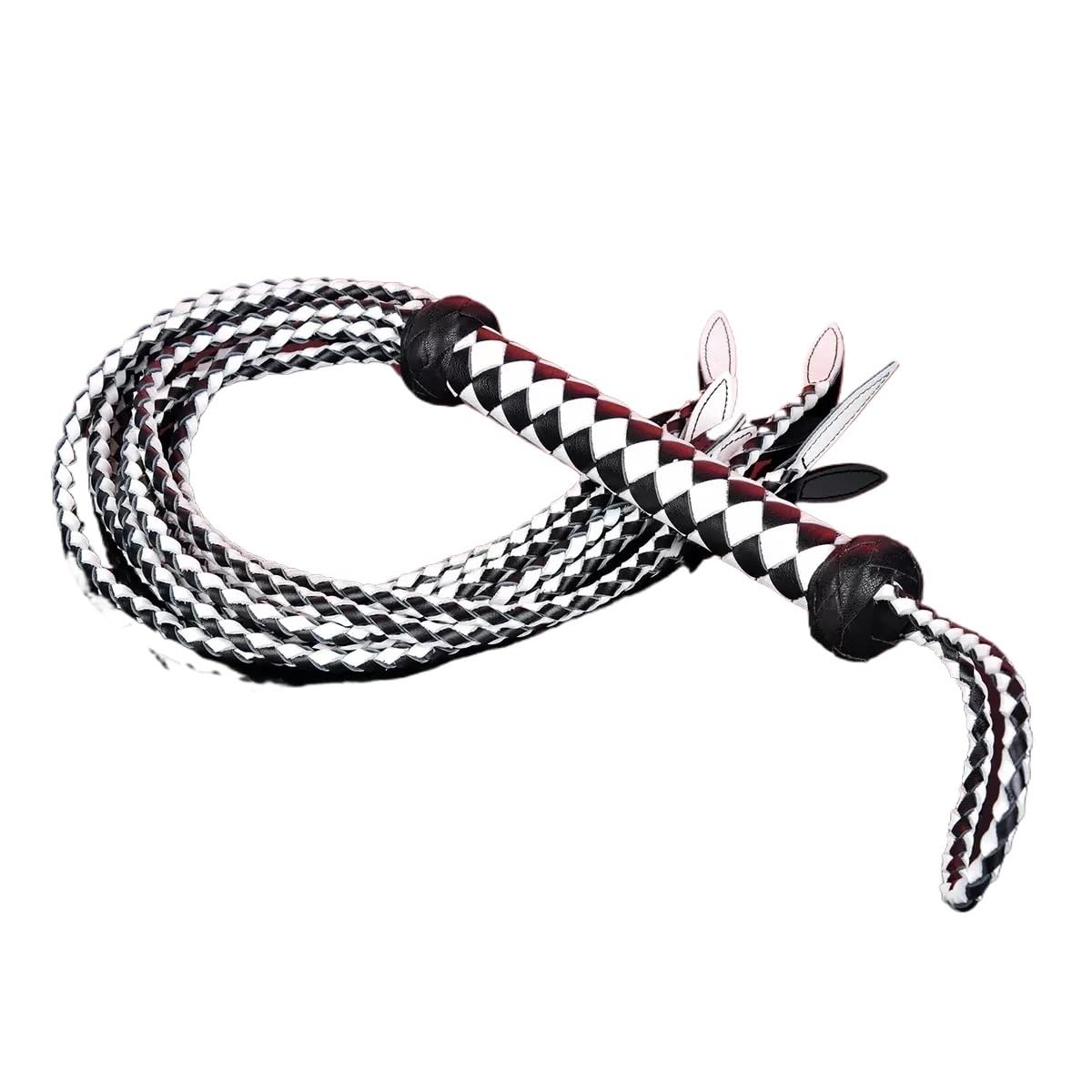 Generico Frusta a 9 Fili in Vera Pelle, Frusta in Pelle for addestramento equestre, Impugnatura in Pelle con Cinturino da Polso, Disponibile in Varie Misure e Colori