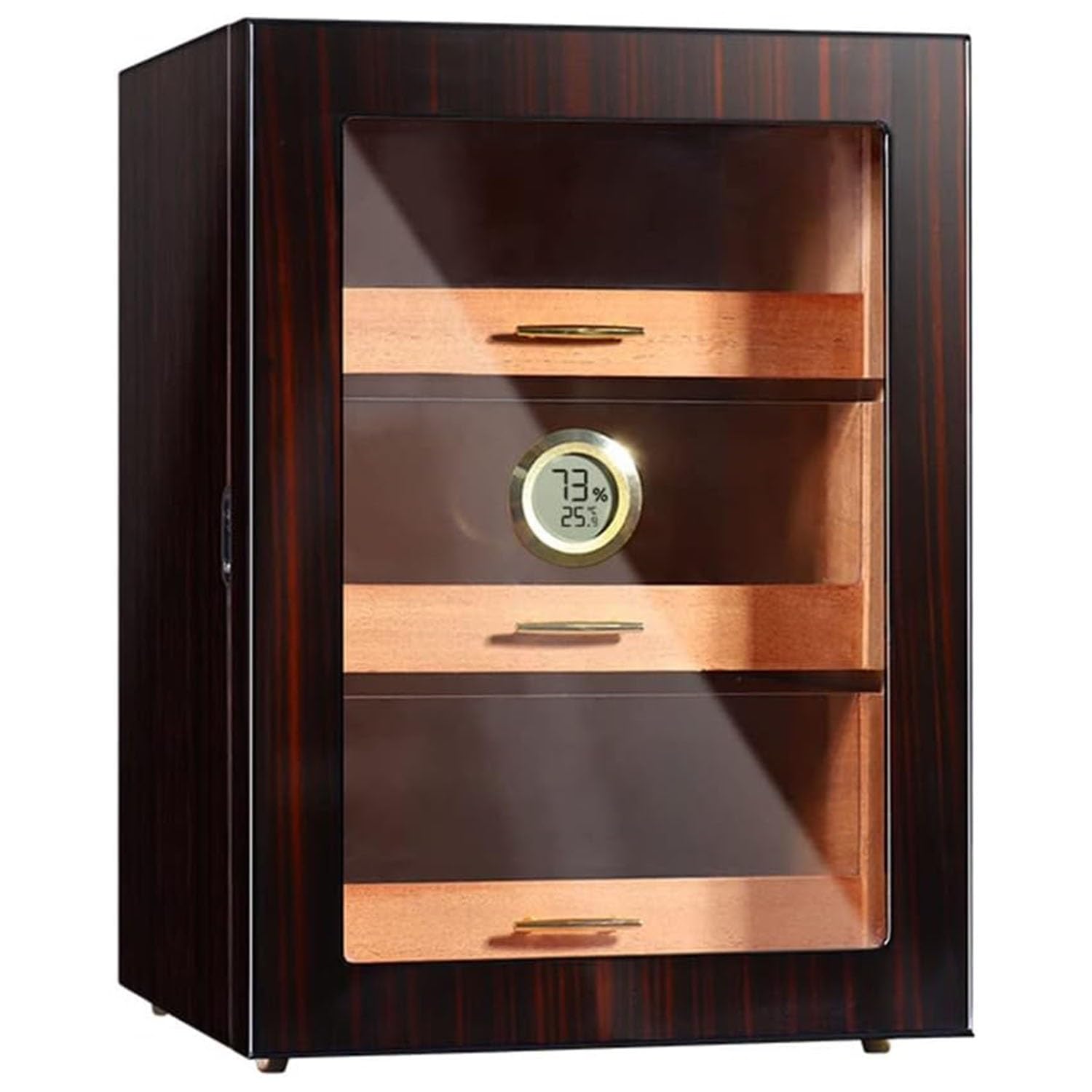 Humidor aus Zedernholz, Humidorbox, Zigarrenetui, Zigarren-Humidorschrank mit digitalem Hygrometer für 100 Zigarren, spanische Zedernholz-Zigarrenbox