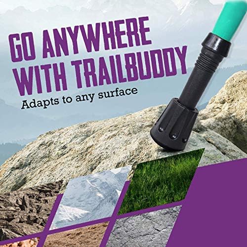 TrailBuddy Walking Stick Tips - Pack of 6 Replacement Rubber Cane Tips Fit Most Trekking & Hiking Poles w/ Shock Absorption, Grip & Traction Protectors - 11mm Diameter