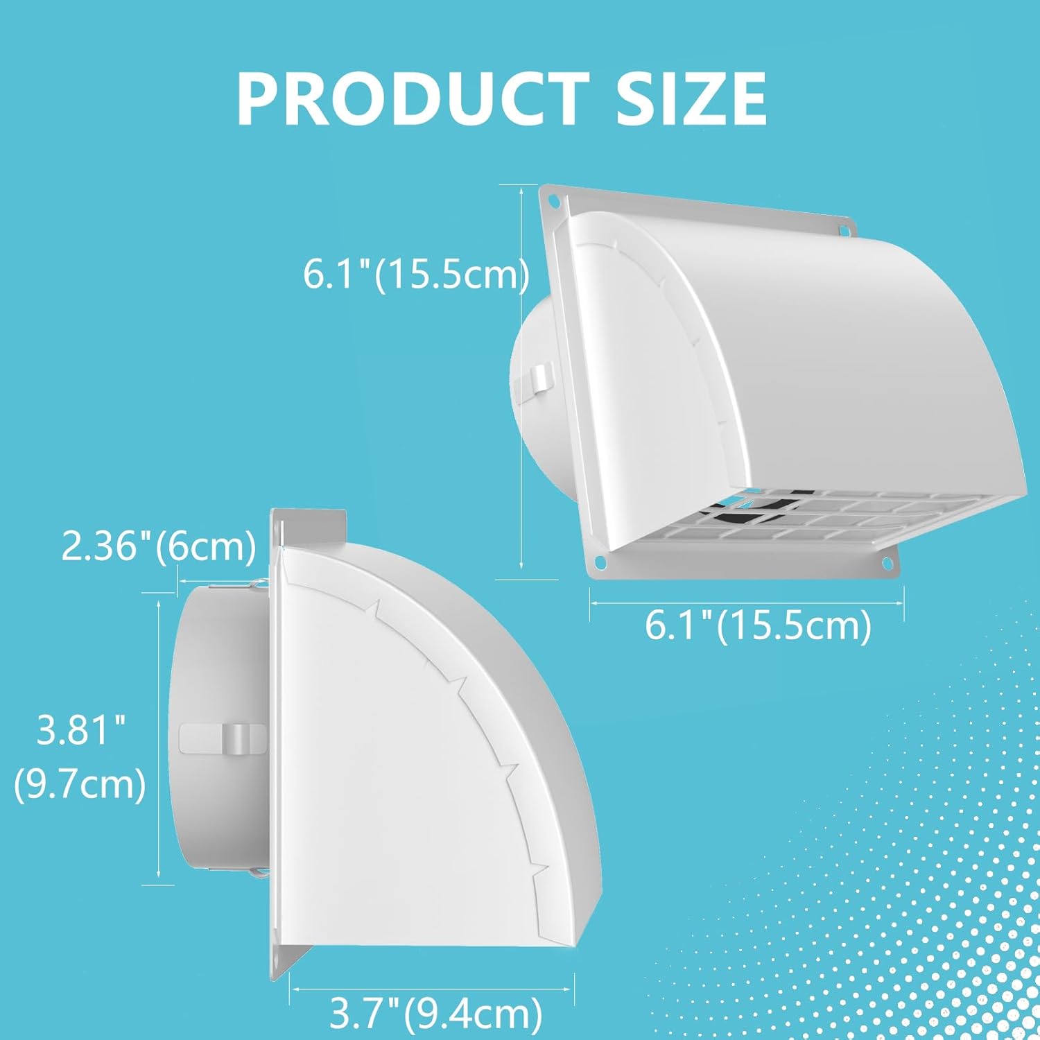 HG Power Indoor Dryer Vent Kit with 4 Inch Dryer Vent Cover