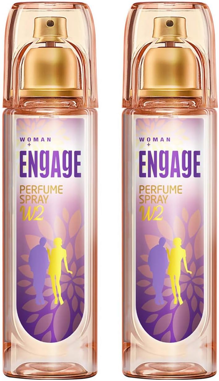 Engage W2 Perfume Spray For Women, Floral and Fruity, Skin Friendly, 120ml (Pack of 2)