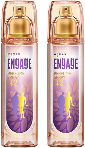 Engage W2 Perfume Spray For Women, Floral and Fruity, Skin Friendly, 120ml (Pack of 2)
