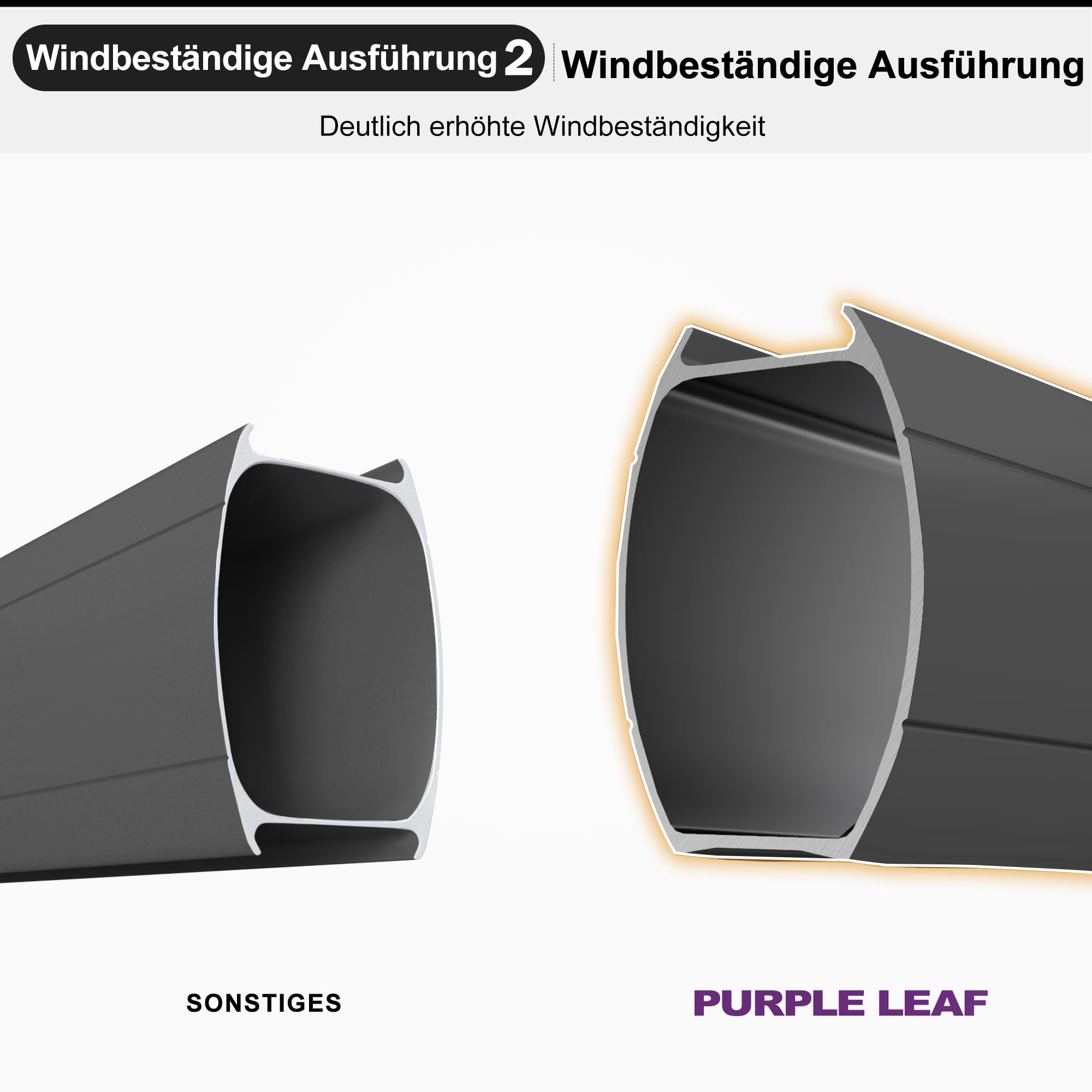 PURPLE LEAF Sonnenschirm 365 × 365 cm 6 Neigungsstufen mit Kurbel, Taupe | Leichtgängiger Aluminiumgriff, Ampelschirm 98 % UV-Schutz, 360° Drehbar, Doppeldach-Belüftung, Polyester Wasserabweisend
