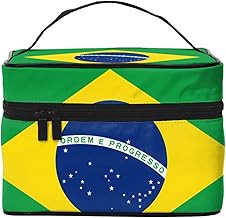 Portable Cosmetic Bag Large Capacity Multiple Compartments All-Match Brazilian flag Print Travel Partner