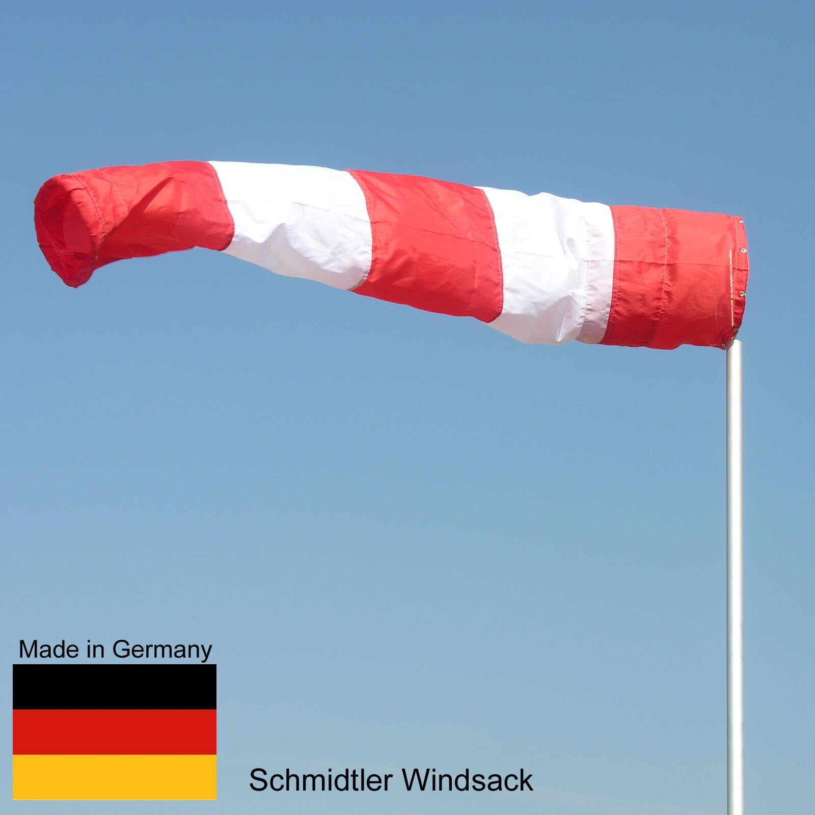 rot-weiß 30 cm Durchmesser, 120 cm lang
