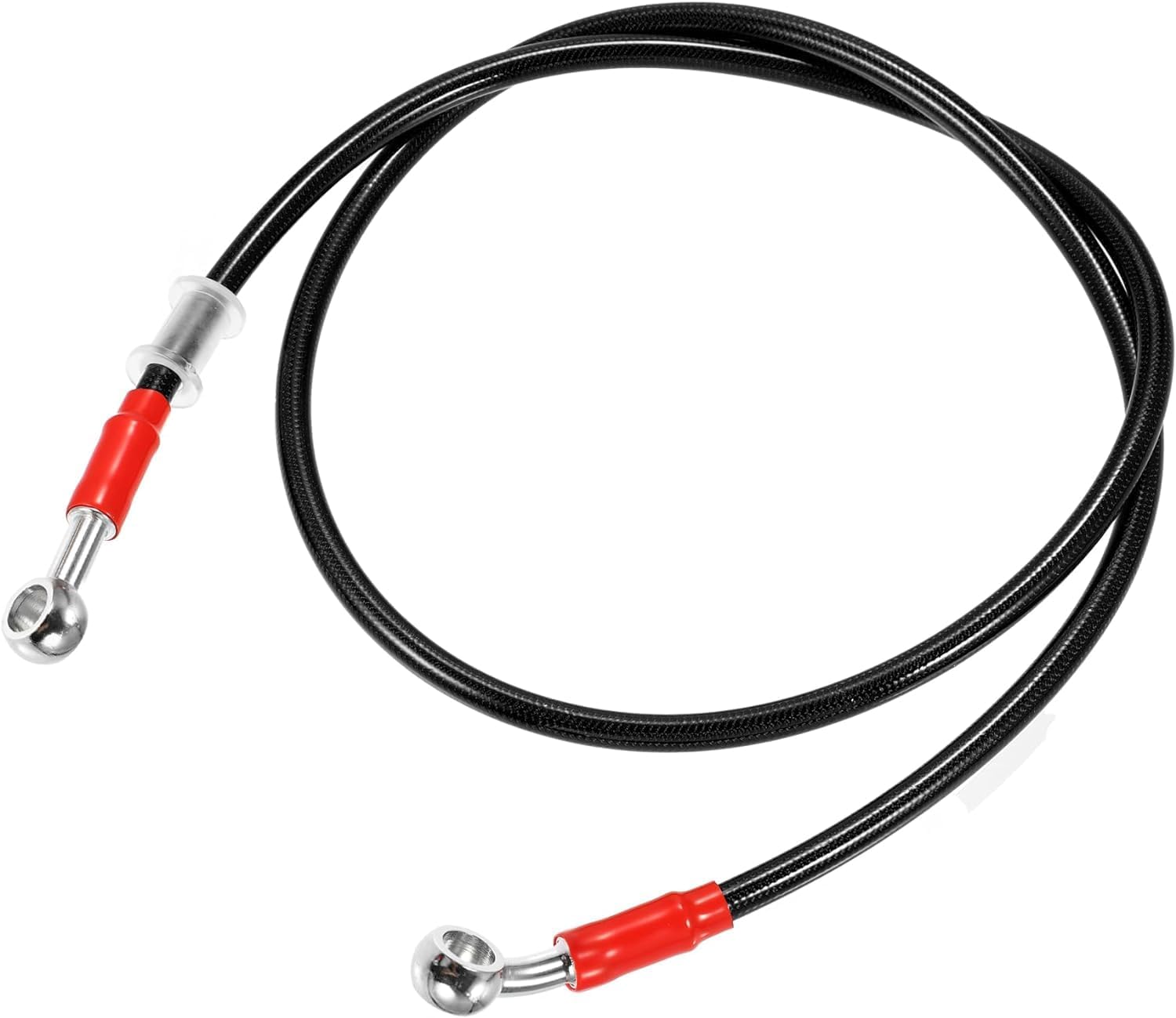 Universal 100cm Motorcycle Brake Clutch Oil Hose Line Pipe Hydraulic Reinforced Stainless Steel Braided Hose, Black