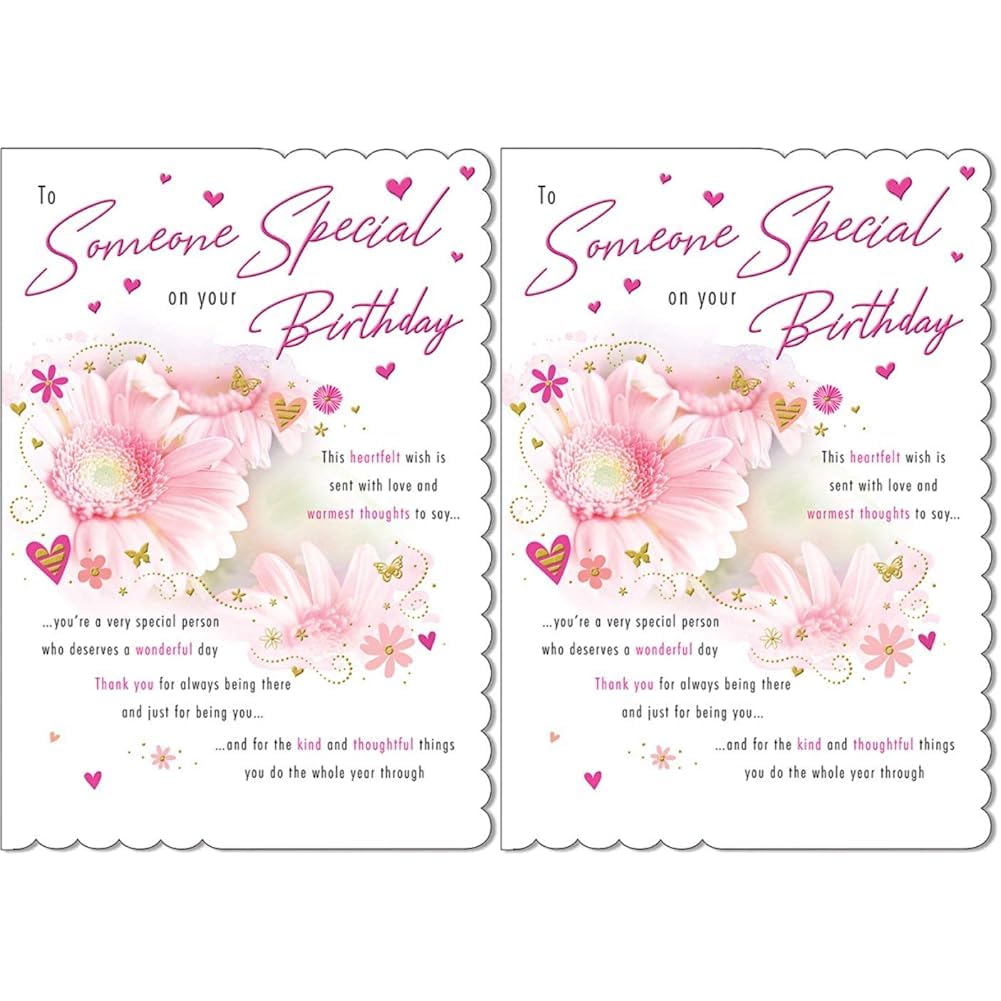 Piccadilly Greetings Group Ltd Traditional Birthday Card Someone Special - 9 x 6 inches - Piccadilly Greetings,pink (Pack of 2)