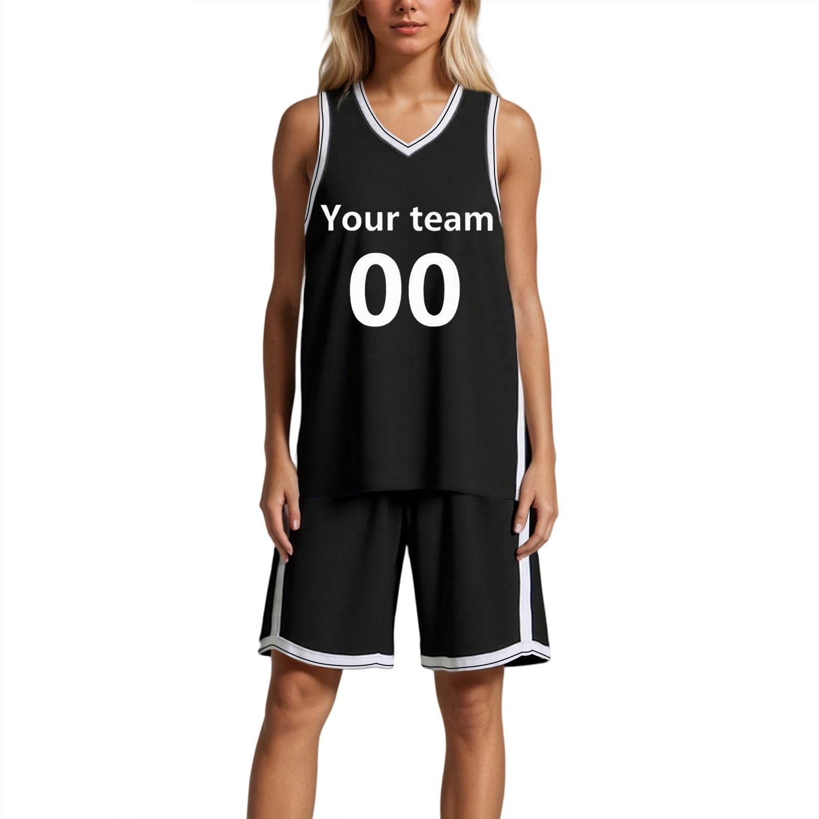 Traje corto activo para mujer, conjunto de camiseta de tirantes para adultos, para baloncesto, versátil ropa casual para primavera y otoño