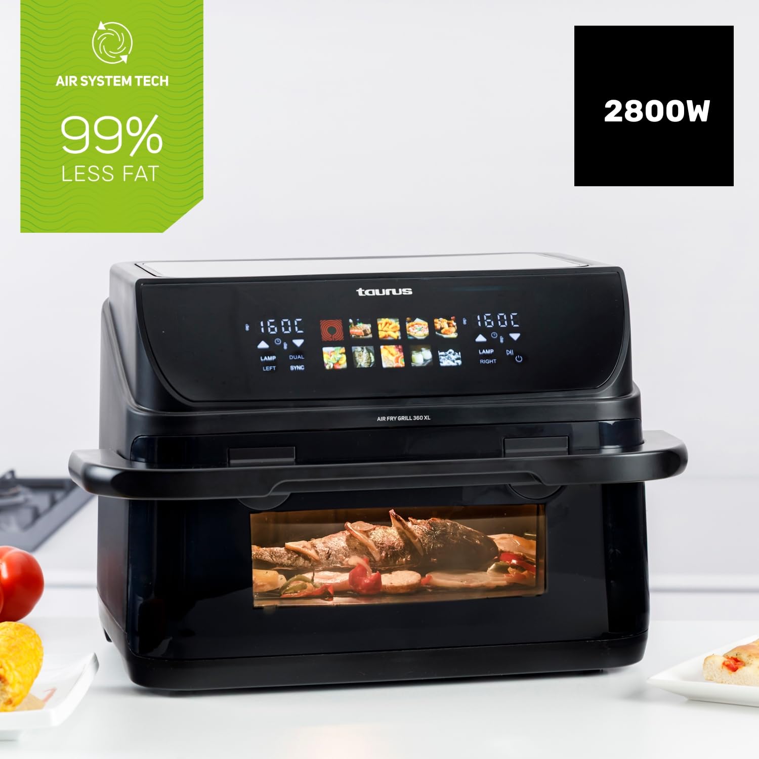 Taurus - Freidora de Aire 10L, 2800W, Grill 360, 10 Programas, Sin Aceite