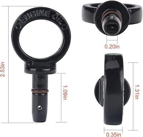 Miniatura 4 de 3mirrors Manija de extracción de varilla de aceite de aluminio compatible con modelos Dodge Chrysler Jeep Universal Varilla de aceite para motor