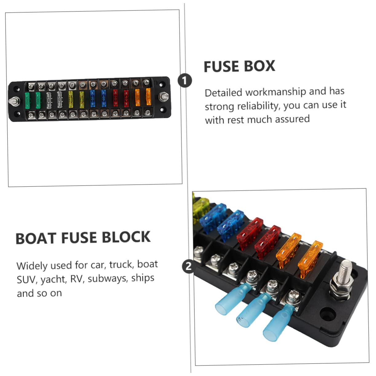 Ciieeo 1 Set Way Vehicle Fuse Holder Box with Dustproof Cover Reliable Circuit Fuse Block for Cars Boats and Buses Easy Installation