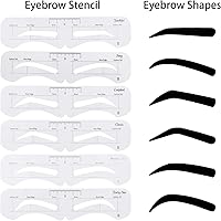 Vista 3 de 12 plantillas reutilizables para cejas, plantilla de cejas con banda elástica para principiantes (6 estilos) transparente