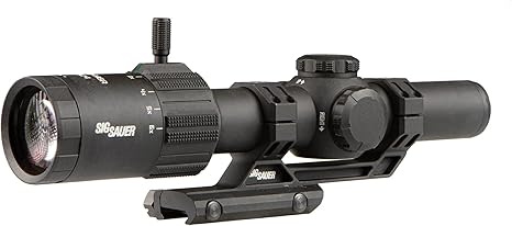 Sig Sauer Tango MSR 1-6x24mm Illuminated MSR-BDC6 SFP Black Riflescope w/Alpha-MSR Cantilevered Black Mount SOT61000