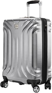 SKYWAY Skyway Nimbus 4.0 Hardside Spinner Luggage Shiny Silver, Carry-On 20-Inch 49M-20