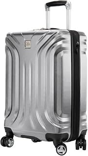 Skyway Nimbus 4.0 Expandable, Durable Hardside, 4 Wheel Spinner, Lightweight Suitcase, Unisex, Stylish, Shiny Silver, Carry-On 20-Inch