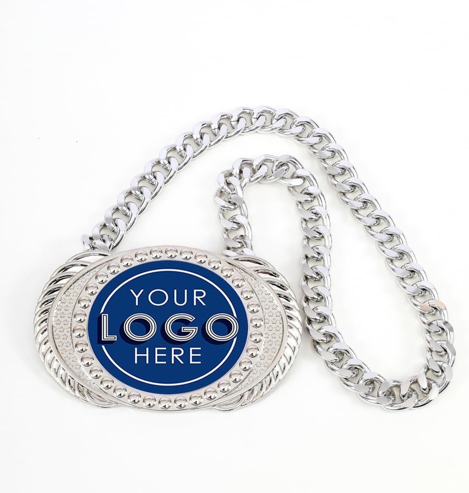 Custom Champion Chains Medal Necklace - MVP Chain Award - Fantasy Football Belt Trophy - Champ Award Winner Prize Trophy Necklace Team Football Soccer Baseball Basketball Softball