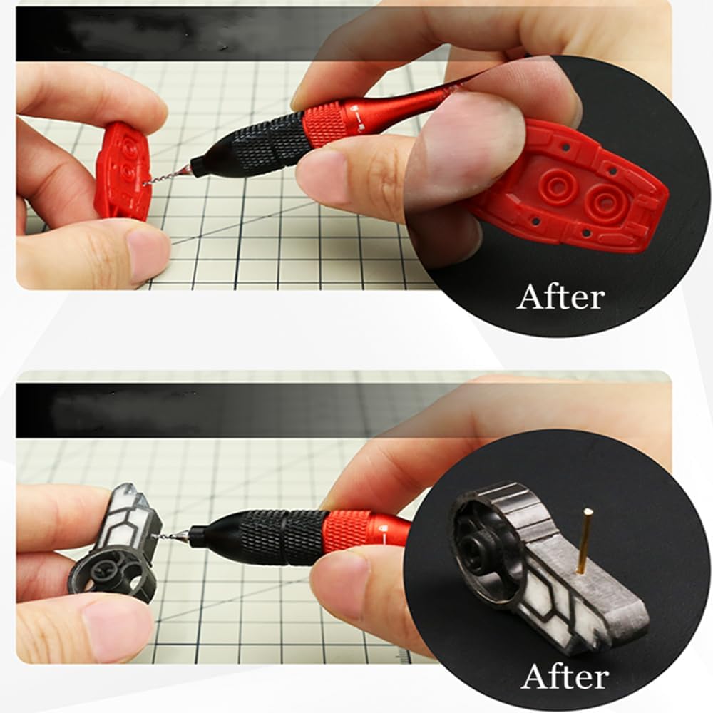 at-SHD Hand Drill Set with Drill Bit Tool Set Model Drilling Tool for Assembly Model Hobby Building Tools DIY Accessories