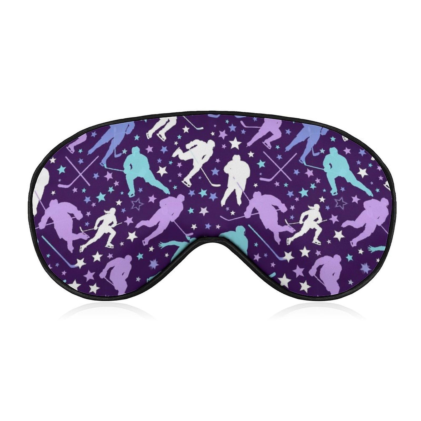 Sleep Mask Blackout Eye Mask for Sleeping Hockey Players Starry Night Blindfold for Men Women