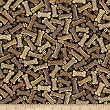 Timeless Treasures I Love My Dog Tossed Dog Bones Black, Fabric by the Yard