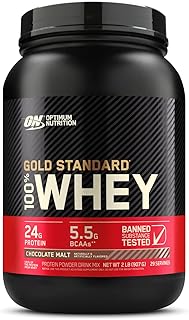 Optimum Nutrition Gold Standard 100% Whey Protein Powder, Chocolate Malt, 2 Pound (Packaging May Vary)