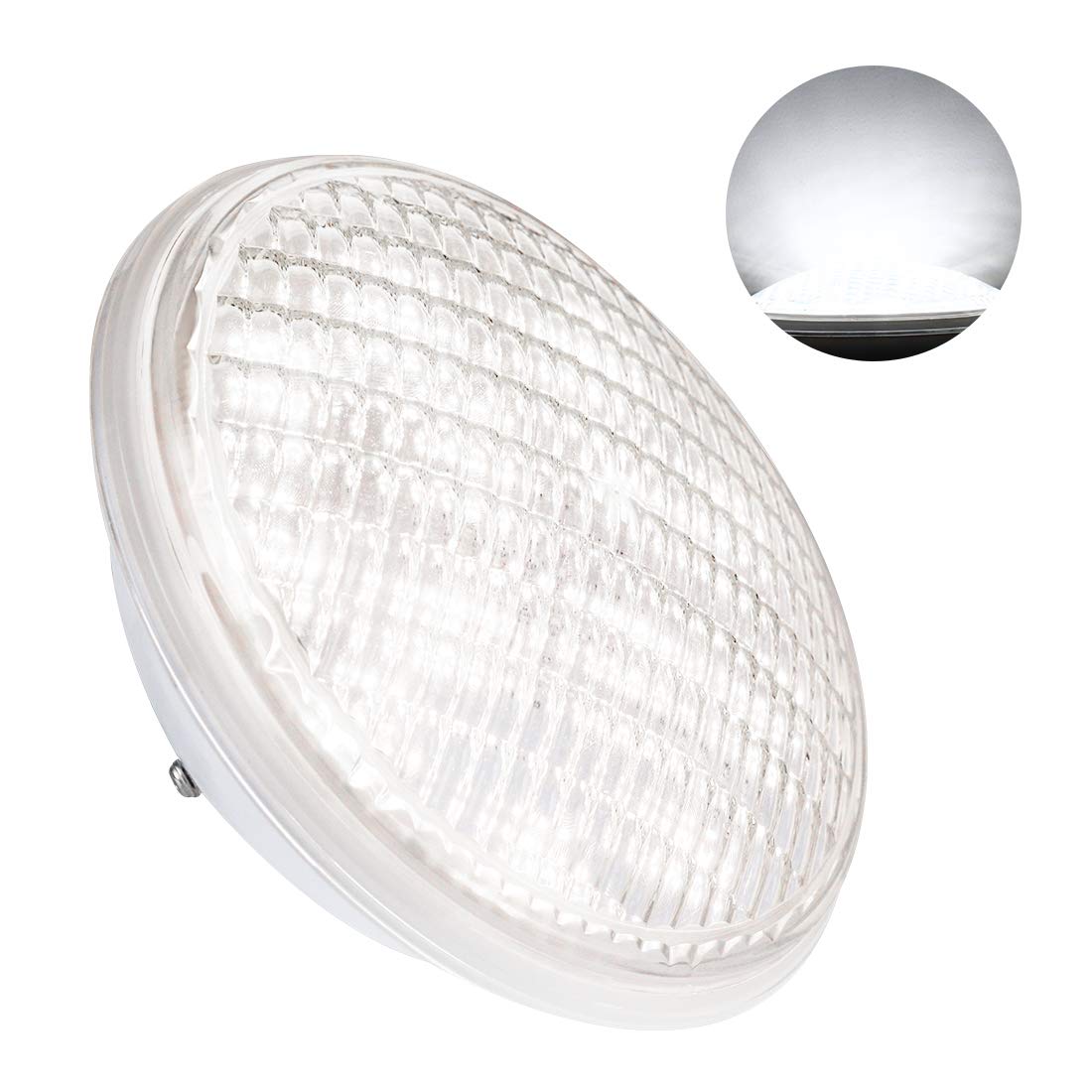 Lámpara LED para piscina, PAR56 luces para piscina, IP68 lámpara de piscina impermeable, 40W luz blanca fría subacuática, reflector de piscina de 12V AC/DC para paisaje, jardín, fuente