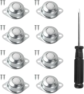 8 Pezzi Ruote in Nylon con Cuscinetti a Sfera e 16 Viti - Trasferimento 360° per Mobili e Sedia a Rotelle