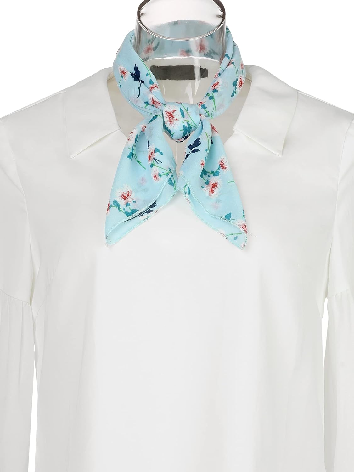 Allegra K Women Chiffon Scarves - 25.6" X25.6" - Floral Print Square Kerchief Neck Scarf Neckerchief image 2