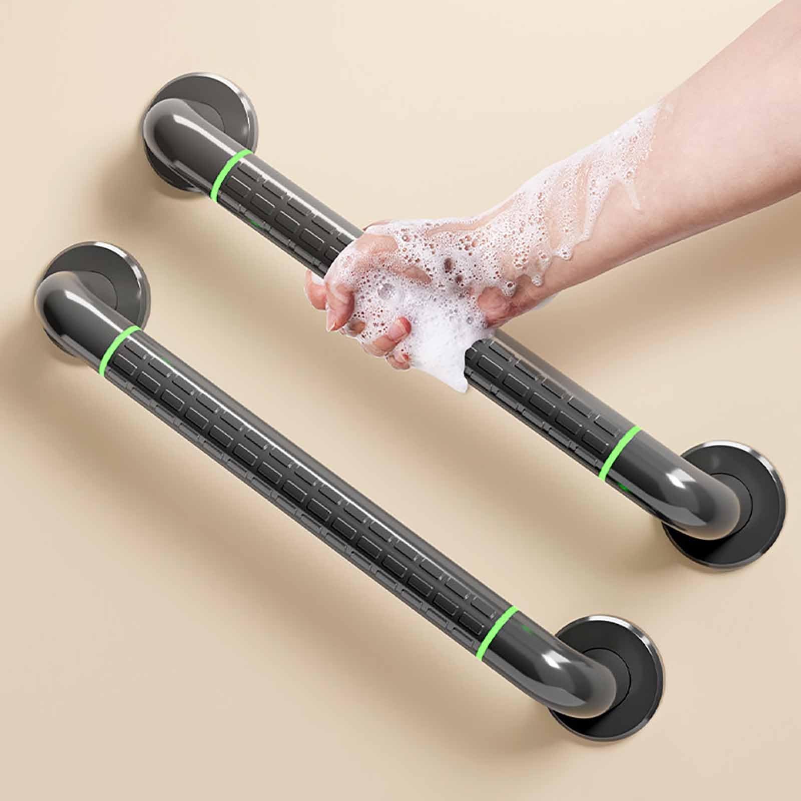 Barras De Apoyo para Baño, Riel Antideslizante con Tira Luminosa Nocturna, Pasamanos De Pared para Ducha, Inodoro, Personas Mayores Y con Discapacidad(40cm)