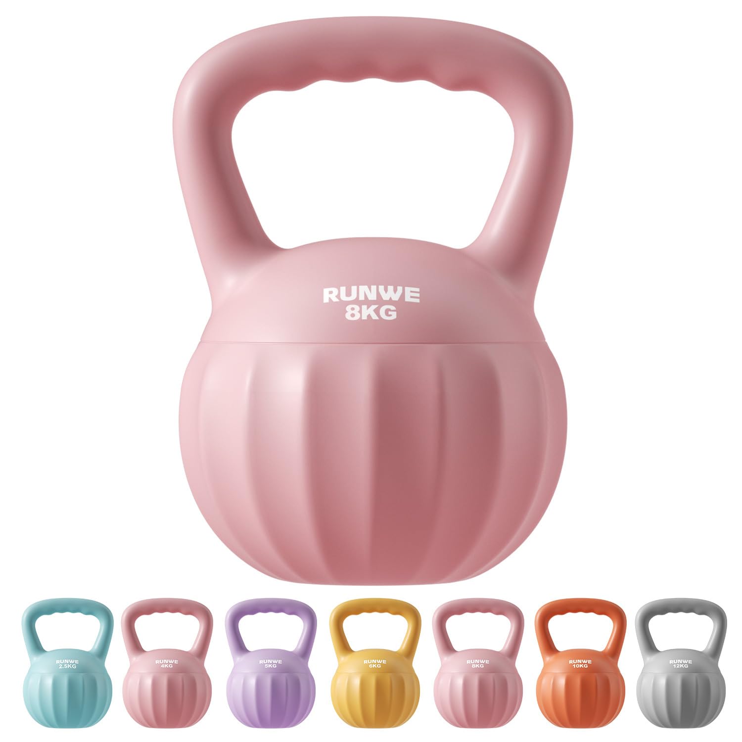 RUNWE 8kg Kettlebell Weight for Women and Men (Sold in Single Not in Set) Multiple Weight & Color Options from Beginners to Pros Hand Weight Core Strength Training