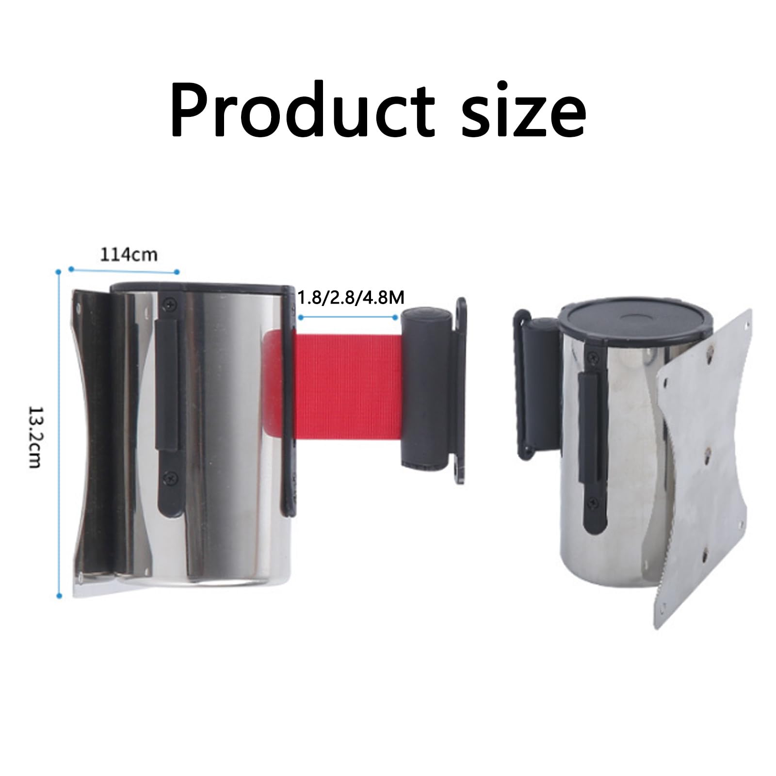 CAIFEXUE Retractable Belt Barrier, Retractable Wall Mount Caution Belt for Crowd Control Barriers and Line Dividers, Retractable Barrier/3.0Meters