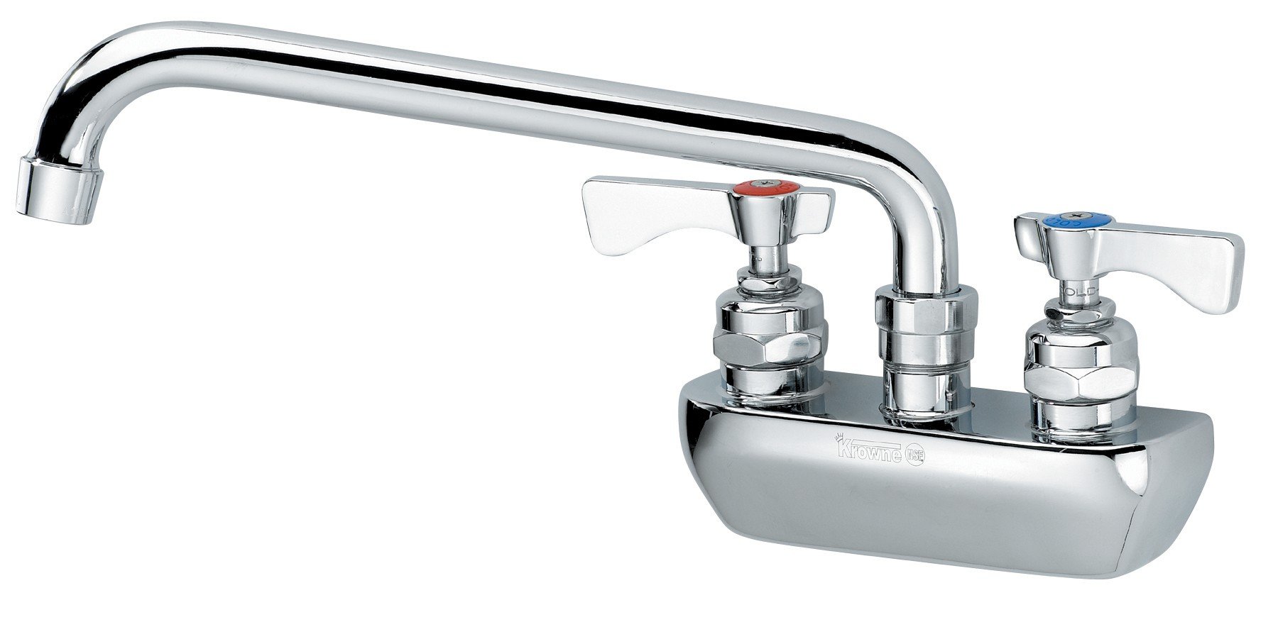 Royal Series 4" Center Wall Mount Faucet by Krowne – Ceramic, Chrome, Model 14-410L