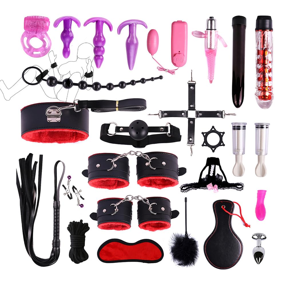 Ensemble romantique complet de 26 pièces, cadeau spécial pour une petite amie - Ensemble noir et rouge