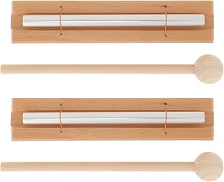 Didiseaon 2 Set Meditation Bell Hand Bell Hand Chime Bell Energy Chime for Meditation Trio Chime Bell Chime Bar Oga Chime Kidcraft Playset Chime Tool Kids Wooden Child Reminder Bell Aluminum