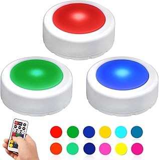 Novelty Place LED Puck Light with Remote Control - Under Cabinet Lighting - Battery Operated Dimmable Tap Lights -12 Color...