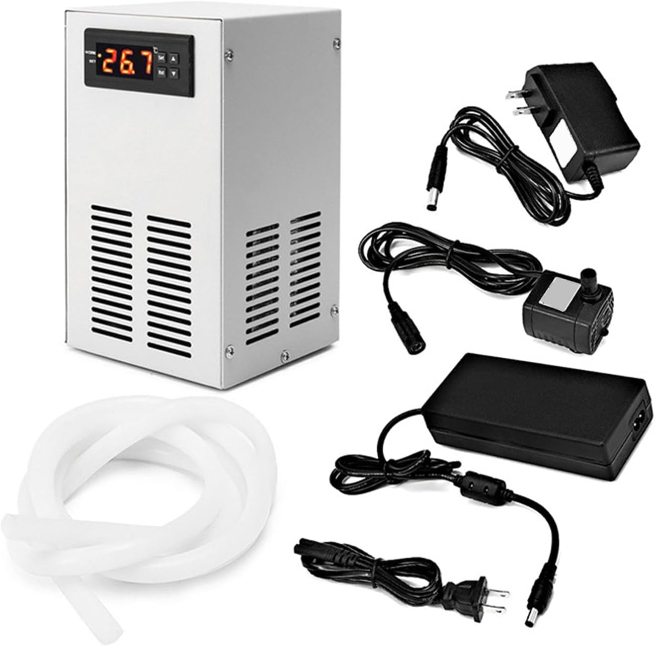 Aquarium Chiller 20L, Quiet Constant Temperature Adjustable Fish Tank Water Cooling Machine, Compact Energy Efficient Aquarium Cooler for Small Freshwater Tanks
