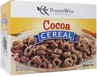 Proteinwise Cereal, Cocoa, High Protein, Healthy Snacks, Low Carb, Low Calorie, Kids Snacks, Bariatric, Kosher, 7/Box