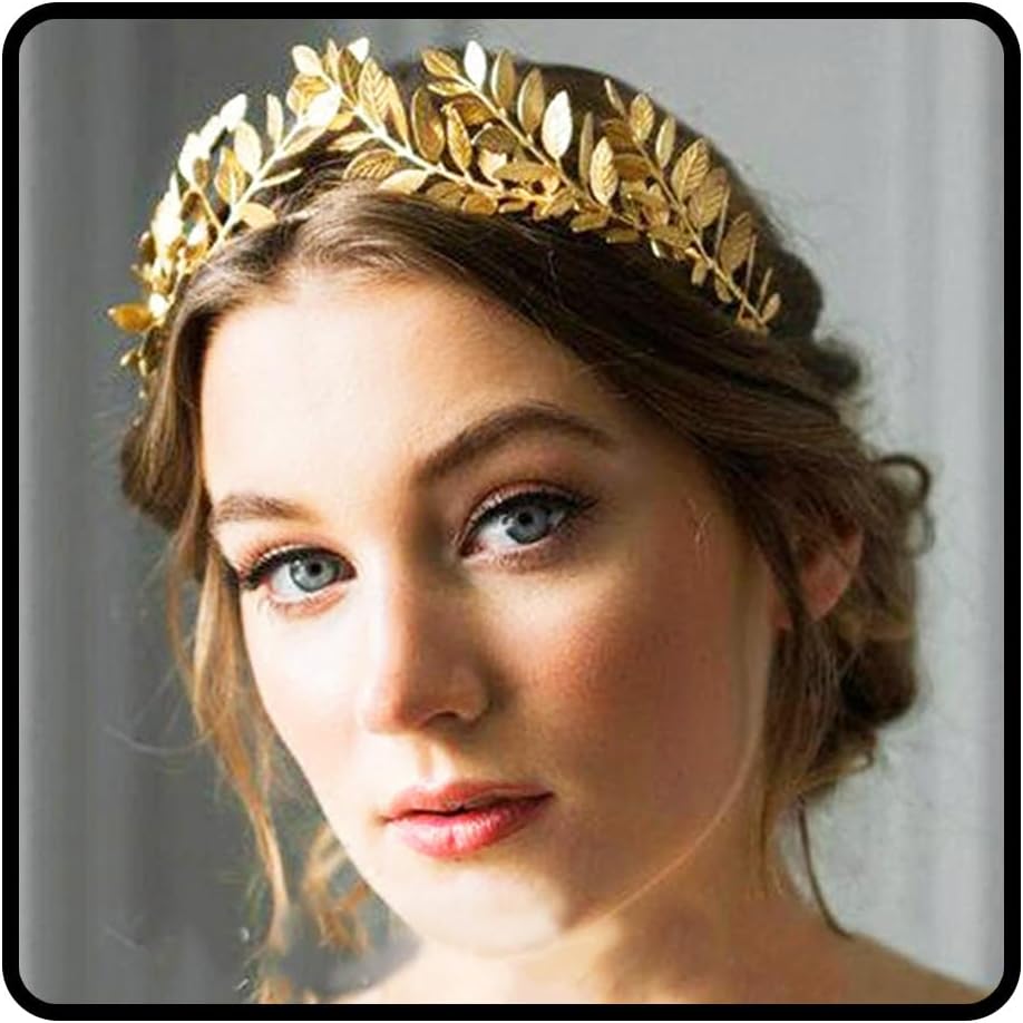 JEAIRTS Gold Leaf Crown Greek Goddess Accessories for Women