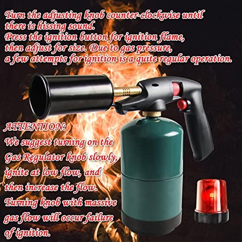 DOMINOX Propane Gas Torch Butane Grill Cooking Sous Vide Charcoal Fire Starter Flame Torch Lighter Kitchen Culinary Torch Gun for Creme Brulee Campfire BBQ Searing Camping (Propane Not Included)