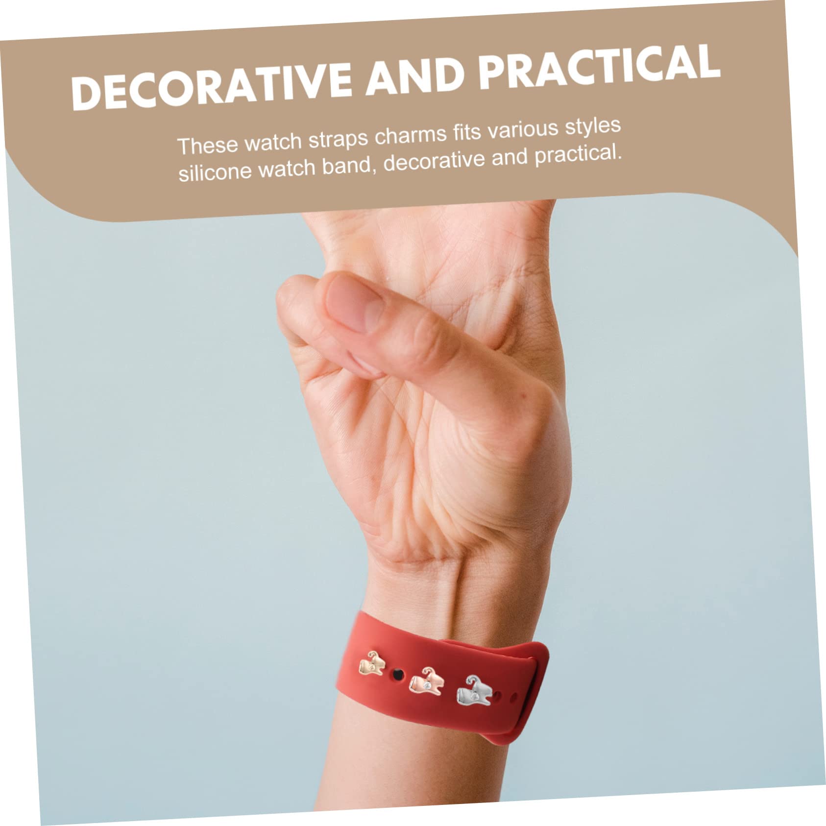 DOITOOL 5 Juegos De Accesorios Para Dijes De Reloj Elegantes Y Duraderos Con Diseño De Uñas Para Correas De Reloj Correas De Silicona Ligeras Y De Ajuste Cómodo 3 Unidades X 5