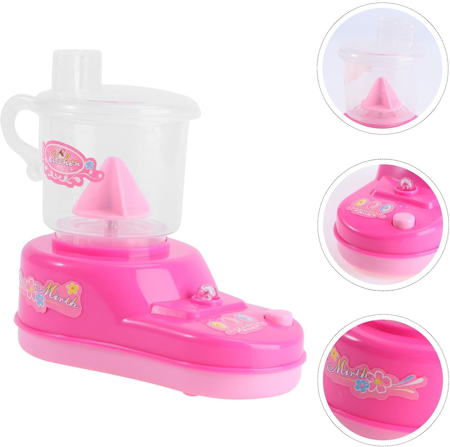 UKCOCO Light Pink Playhouse Juicer Model with Smooth Surface and Parent Interaction, Plastic Simulation Juicer for Pretend Play Kitchen Accessories