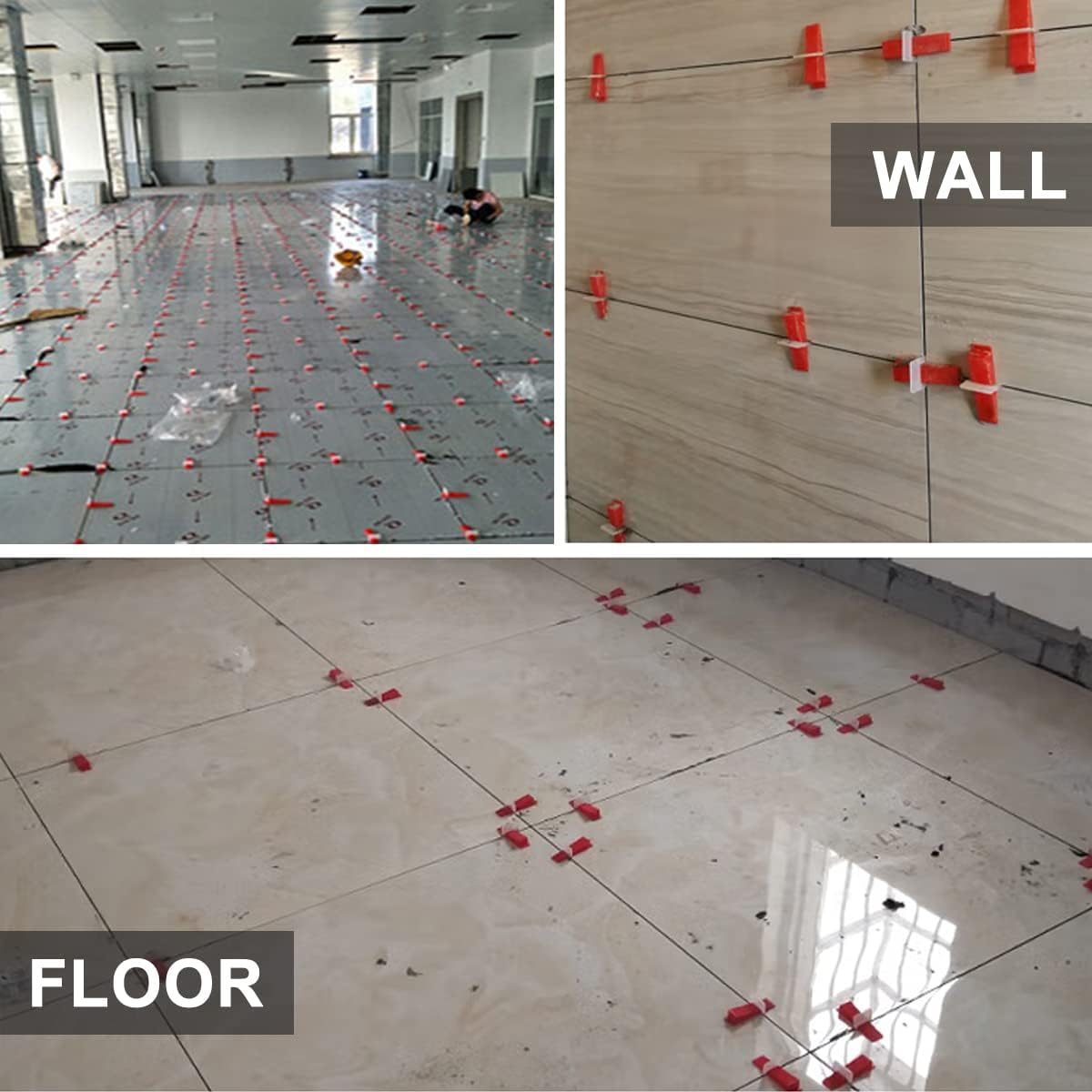 Tile Leveling System Clips 1/16" Tile Leveler Clips 1.5mm 5150 Pcs DIY Tile Leveler Spacers for Professional Ceramic Tile and Stone Installation