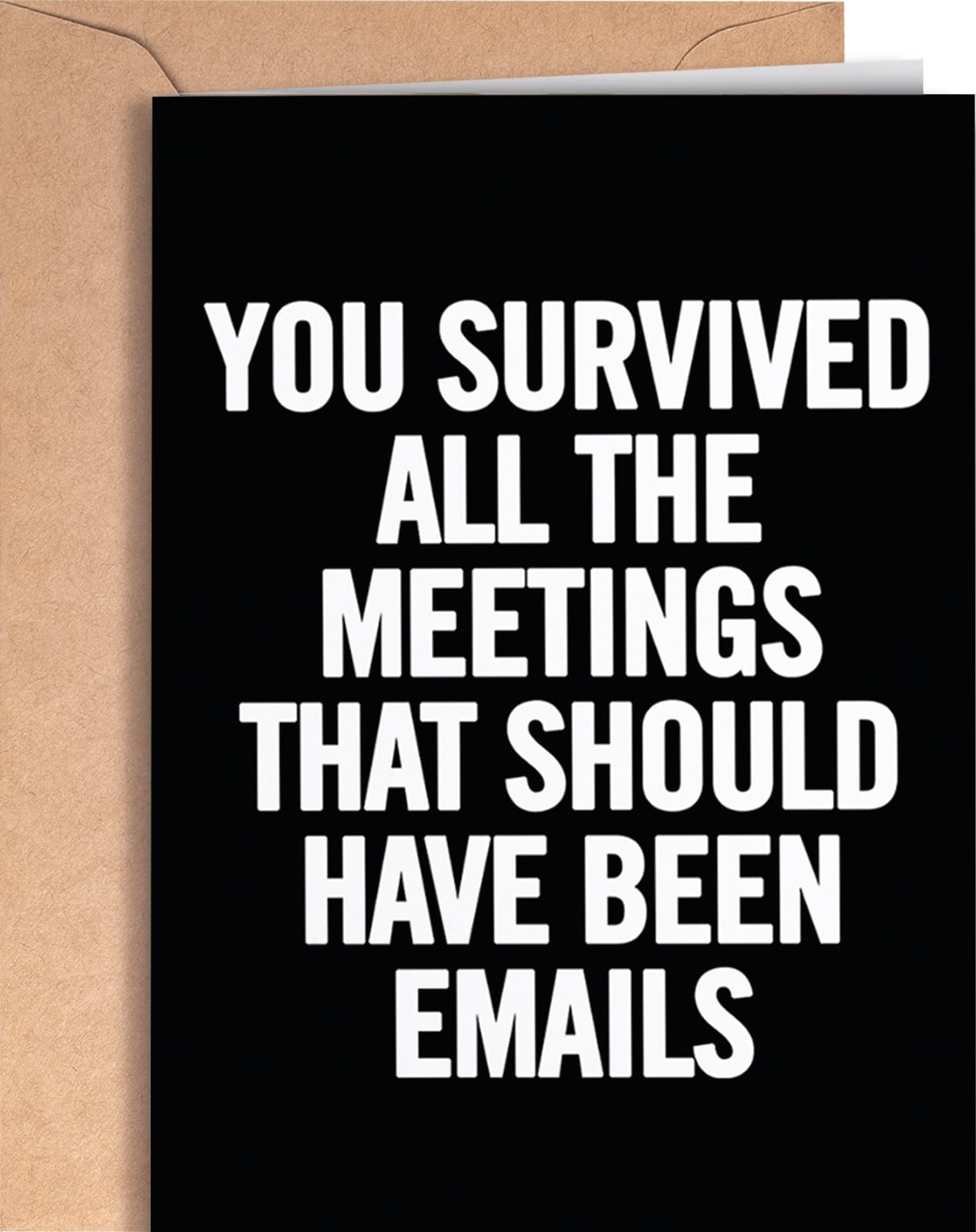 Funny Retirement Card - Happy Retirement Cards for Women, Men - Goodbye Coworker Leaving Card - Farewell - You Survived all the Meetings