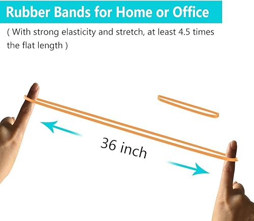 Vista 4 de Coopay 180 bandas de goma grandes, resistente para papeleras, bandas elásticas fuertes para suministros de oficina, latas de basura, carpetas