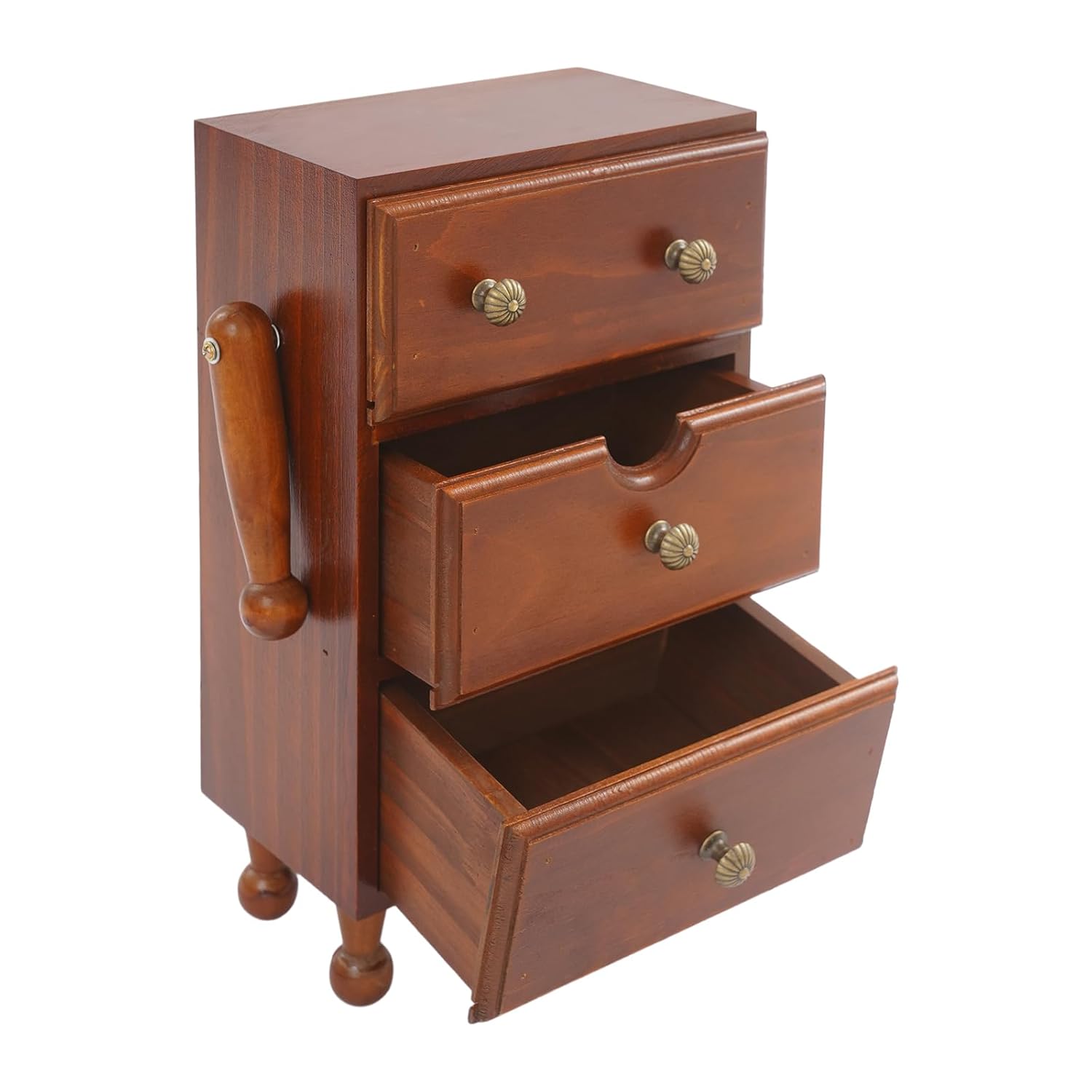 3-Tier Vintage Storage Cabinet Nightstand Hold 6 61 lbs of Items 7 48 x 4 72 Wood Jewelry