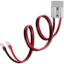 63CM 2FT 14AWG Cable with 50A Anderson Connector for LiFePO4 Battery, M8 Terminal, Electric Forklift Charging Plug Cable for Boat,RV,Cars,Sightseeing Cars,Tractors,Motors Power Storage Harness Power