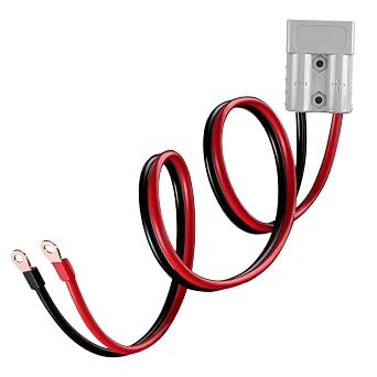 63CM 2FT 14AWG Cable with 50A Anderson Connector for LiFePO4 Battery, M8 Terminal, Electric Forklift Charging Plug Cable for Boat,RV,Cars,Sightseeing Cars,Tractors,Motors Power Storage Harness Power