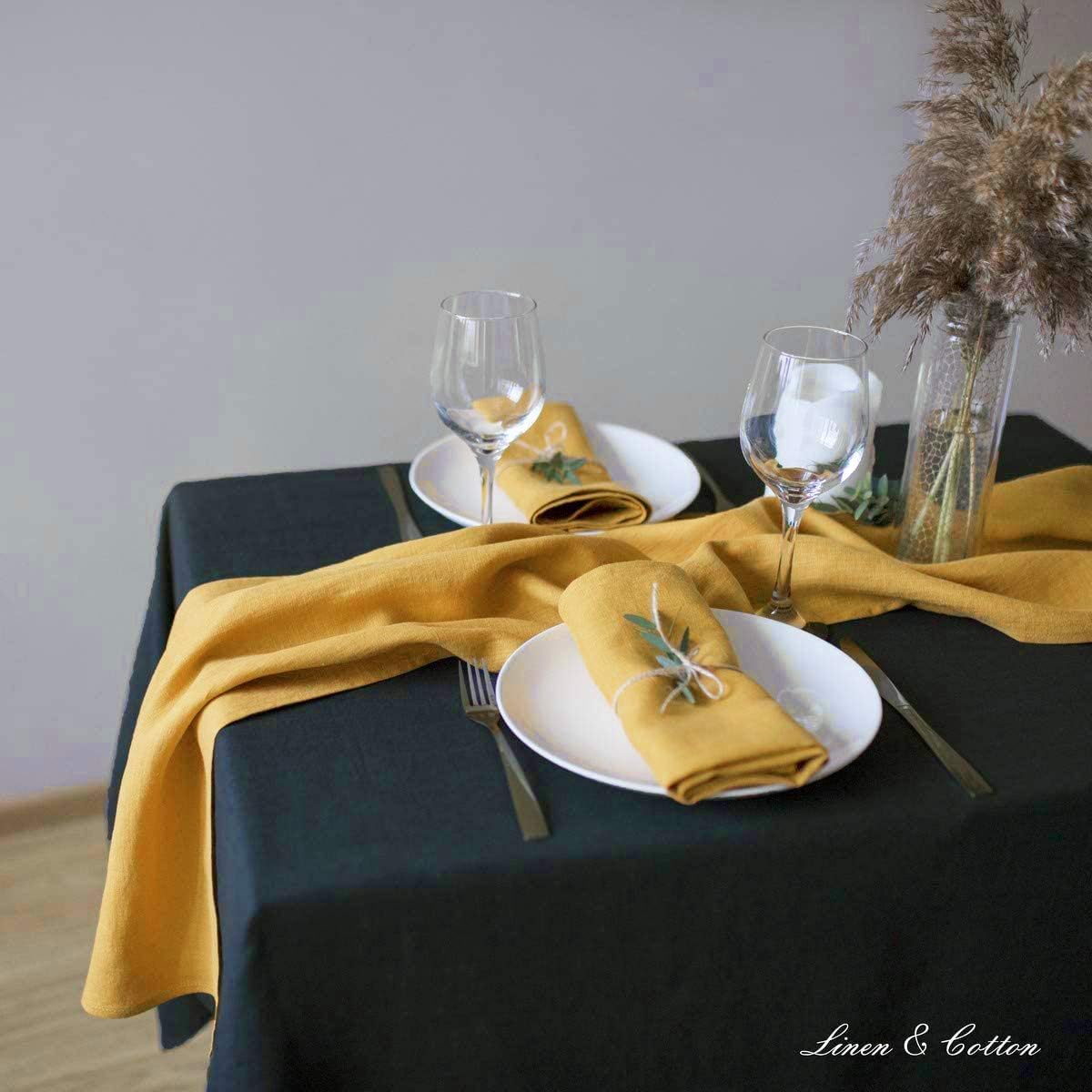 Linen & Cotton Table Runner Cloth Hygge 100% Linen - Image 4