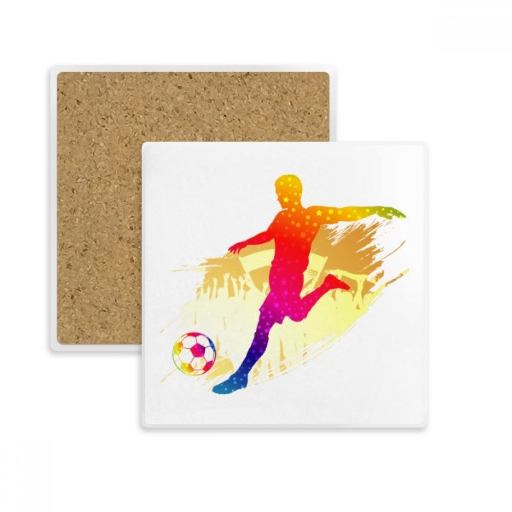 Coaster football contre les traces de verre support absorbant en pierre